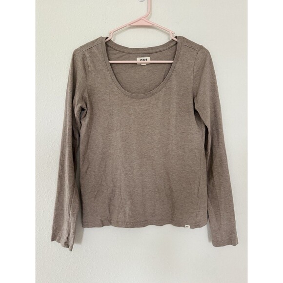 Pact Organic Cotton Long Sleeve Brown Top Size Small Outdoor Eco Friendly Shirt - Picture 1 of 5